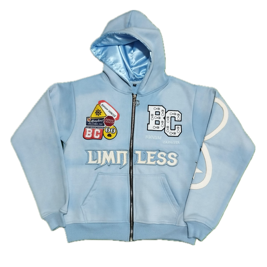 Blue limitless zip up